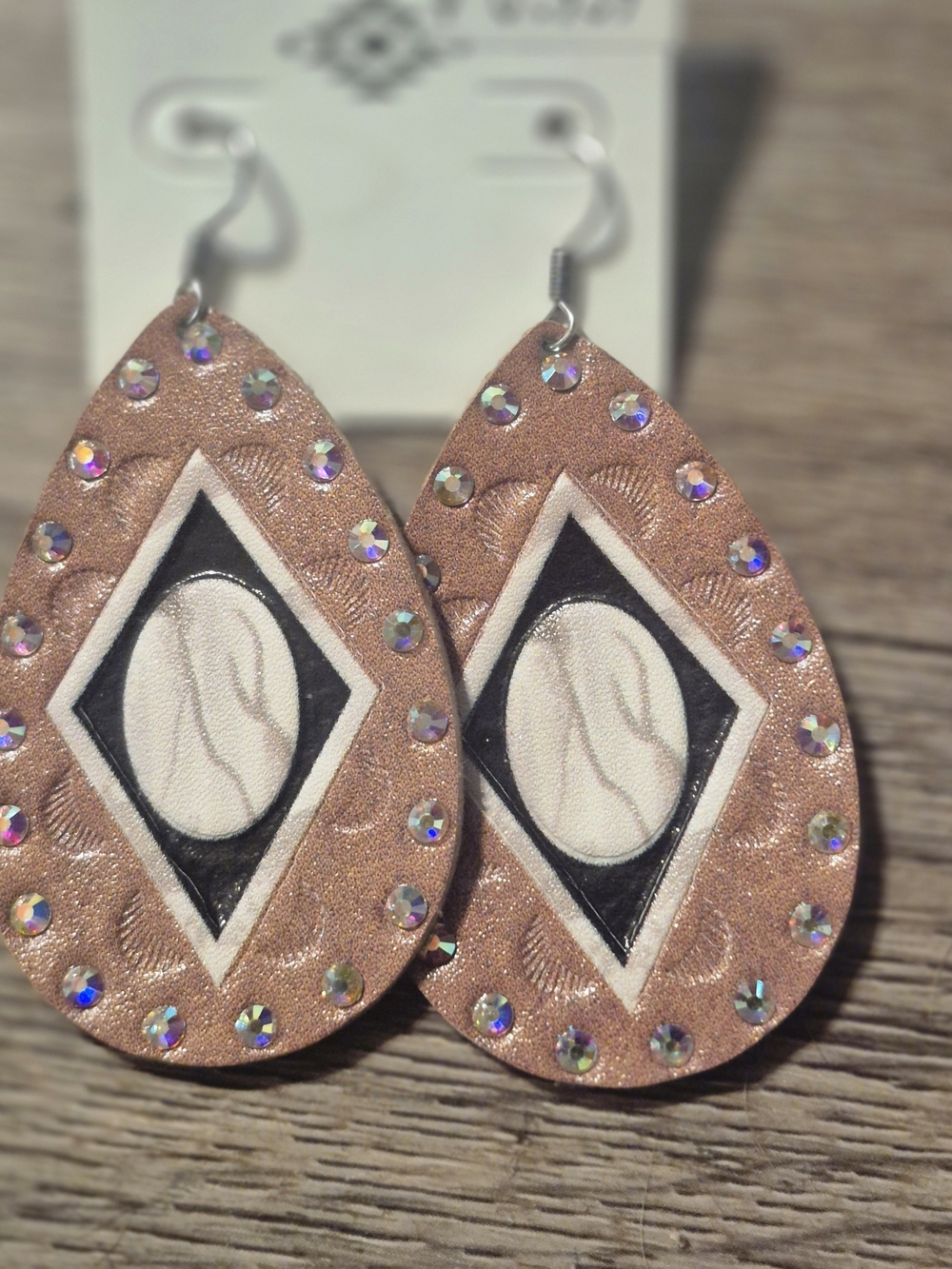 Shimmering Rose Gold Teardrop Earrings with Crystal Accents
